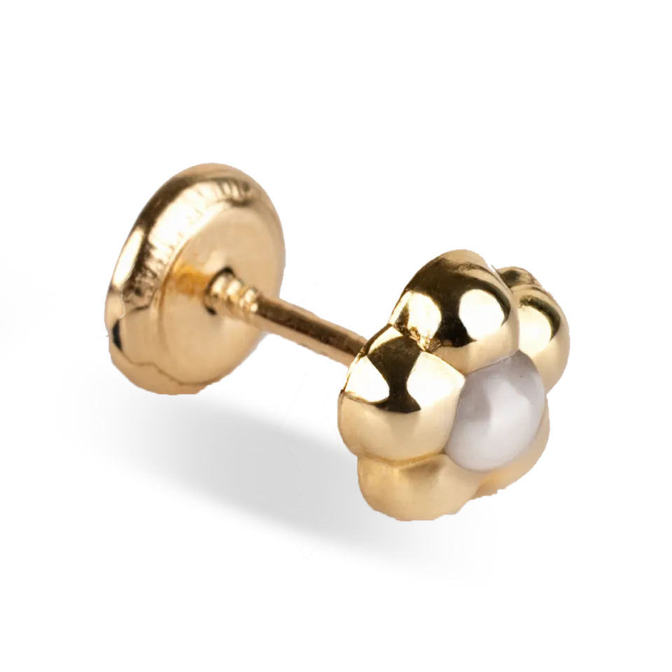 Gold Pearl Cluster Stud Earrings