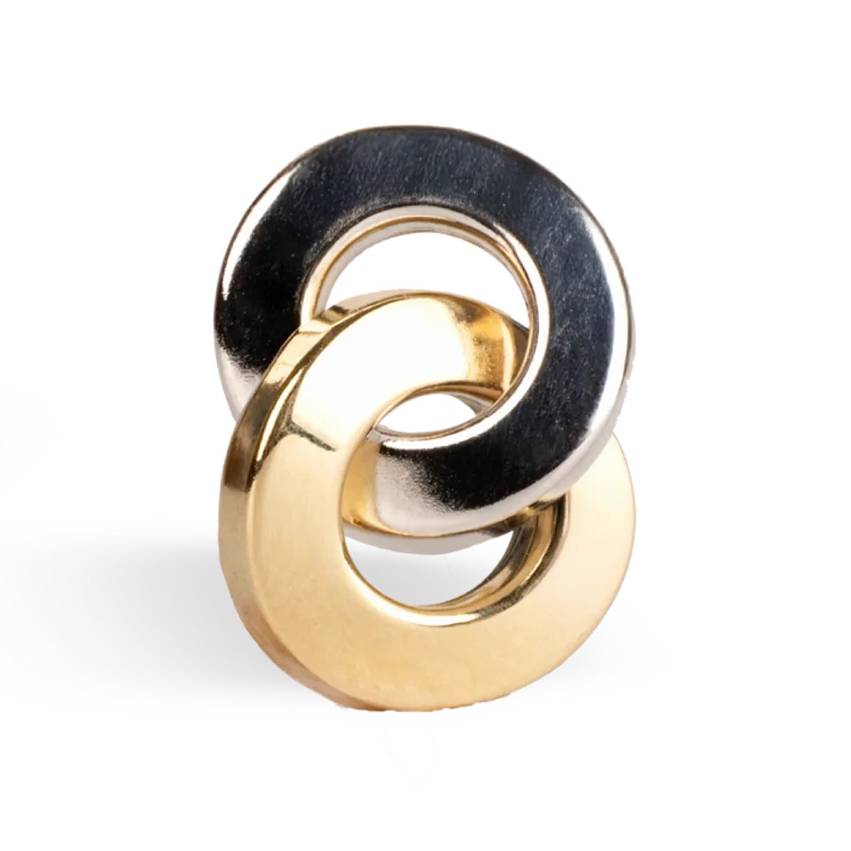 Gold Two-Tone Interlocking Earrings