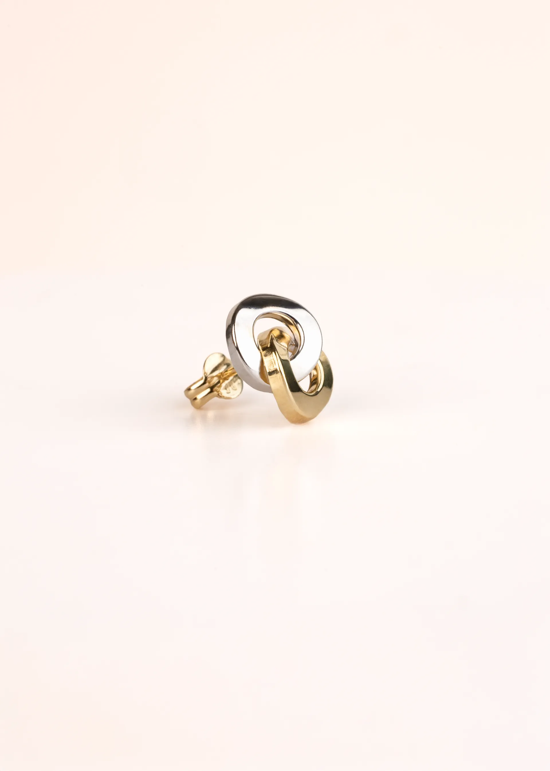 Gold Two-Tone Interlocking Earrings