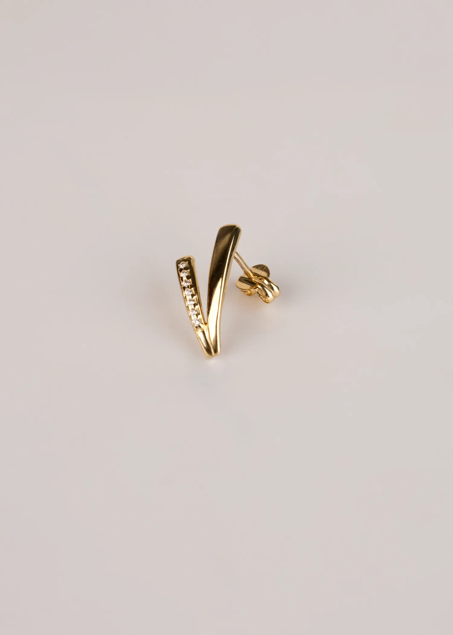 Gold V Studs Earrings